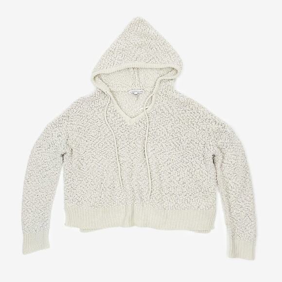 Young Fabulous & Broke Popcorn Knit Hoodie Sweater Small Cream Clean Girl Comfy - Picture 6 of 15